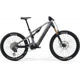 Merida eOne-Sixty 10K full carbon e-mountain bike with 600Wh battery and advanced suspension, ready for trail riding.
