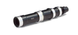 Black Vision rear hub axle U2048 ME176 for bike rear wheel, durable component part with detailed threading and axle design.