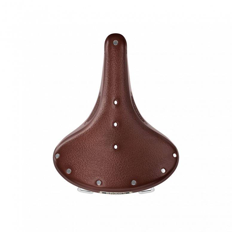Brooks B67 coil spring saddle with chrome rails, designed for micro-adjust seat posts, showing the classic leather saddle with springs.