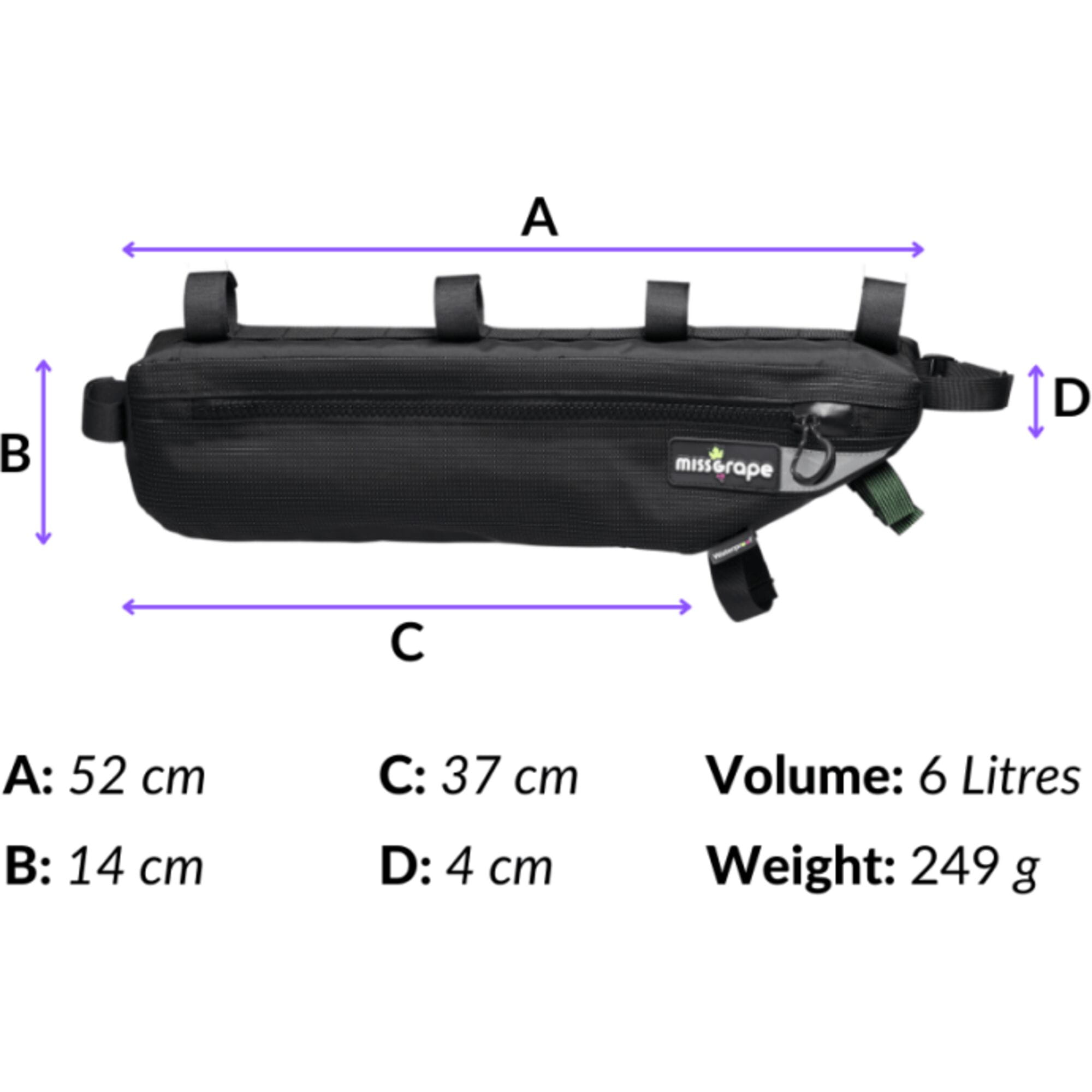 Miss Grape Internode 6 Adventure waterproof frame bag, 6 litre