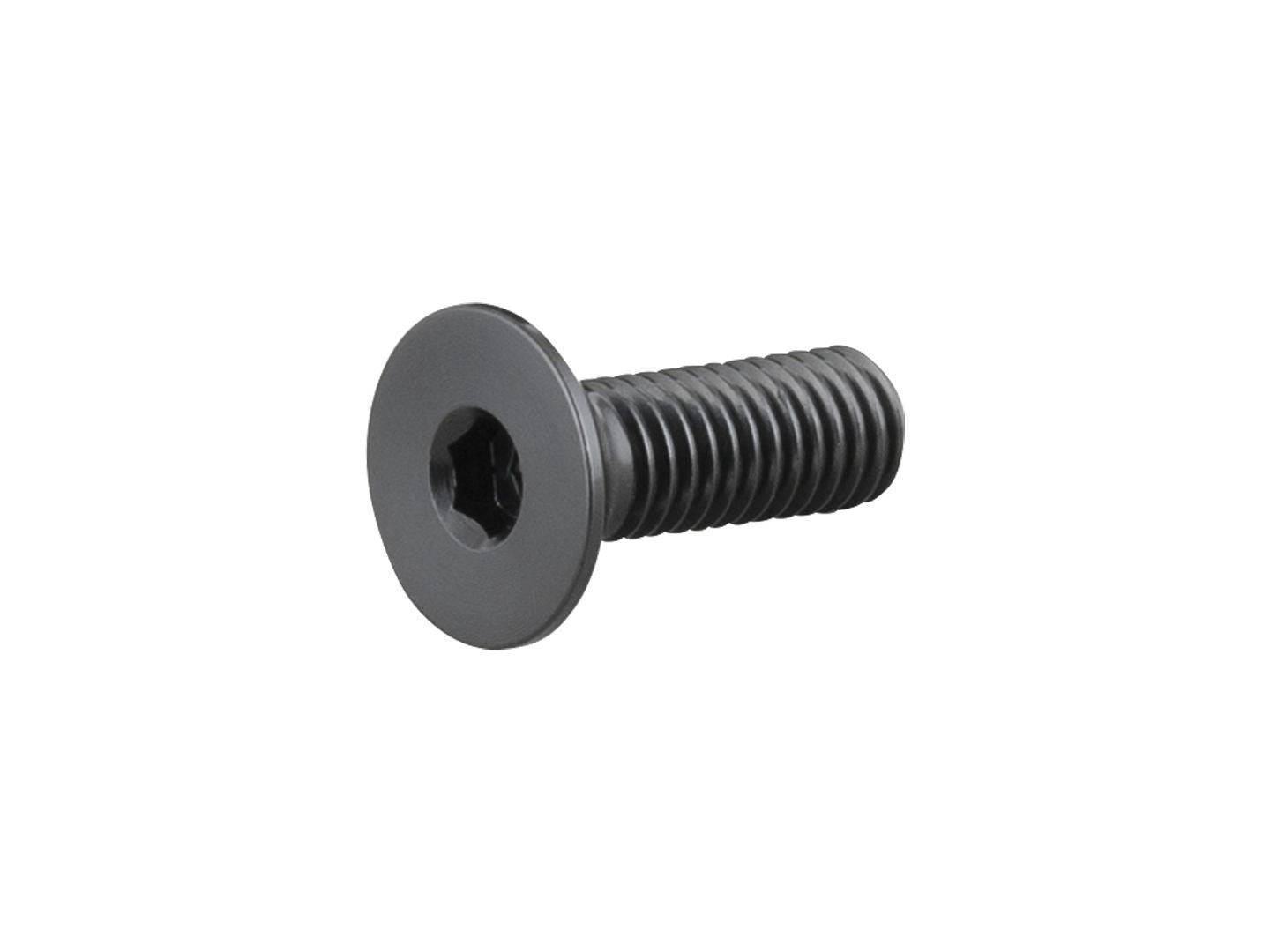 Trek M5x10mm stainless steel countersunk flat head cap screw, components, showing the screw’s head and threading details.