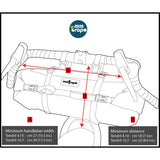 Miss Grape Tendril waterproof handlebar bag for cycling, with 10-17L storage capacity, attached to bike handlebars.