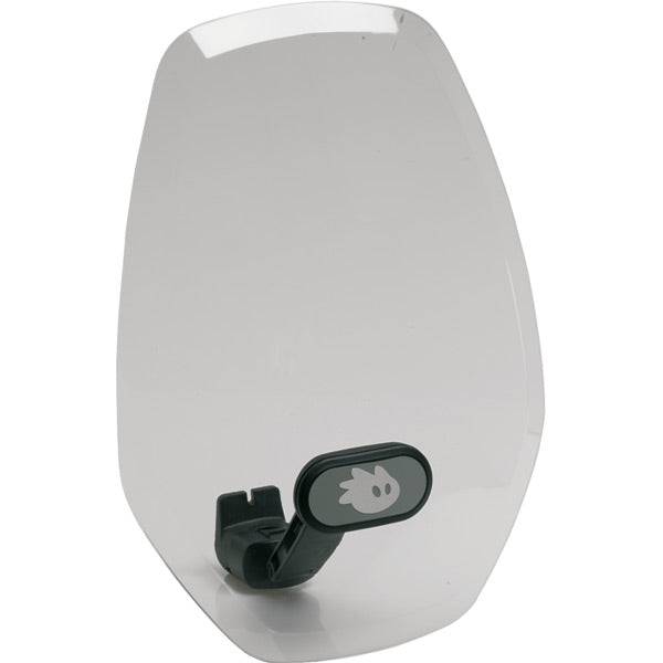 Thule Yepp Windscreen accessory attached to a child seat, providing wind, rain, and bug protection for young passengers.