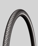 Michelin Protek bicycle tire for urban and e-bike, durable puncture-resistant tire with tread detail and sidewall branding.