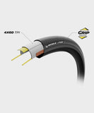 Michelin Lithion 4 road bike tyre with durable tread and high grip, designed for year-round cycling performance.