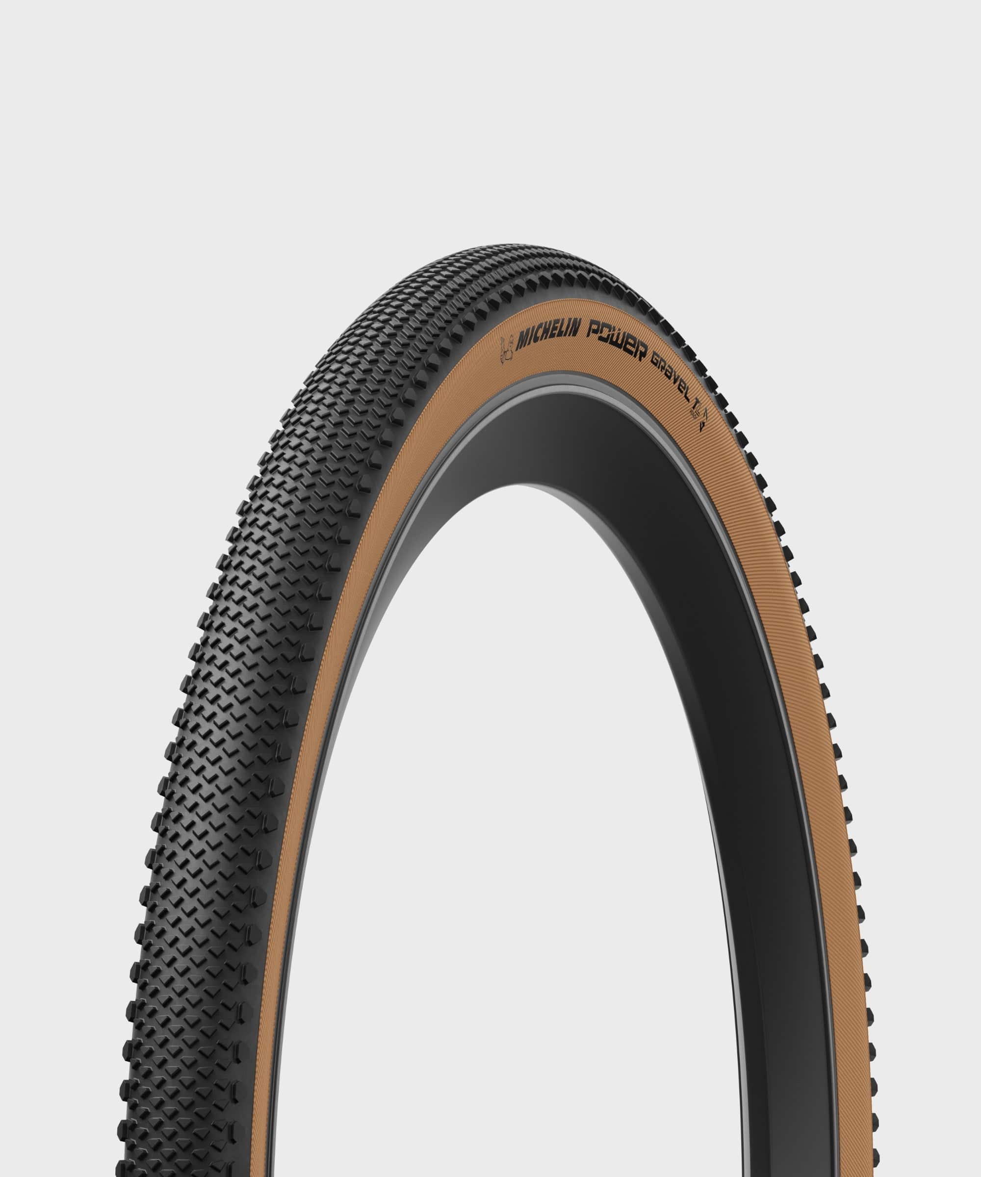 Michelin Power Gravel tubeless-ready tyre with bead and bead shield protection, designed for gravel biking components.