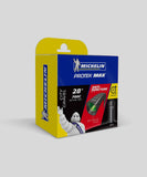 Michelin Protek Max 700c x 32-42mm road inner tube with Presta and Schrader valves, bicycle component for tire inflation.