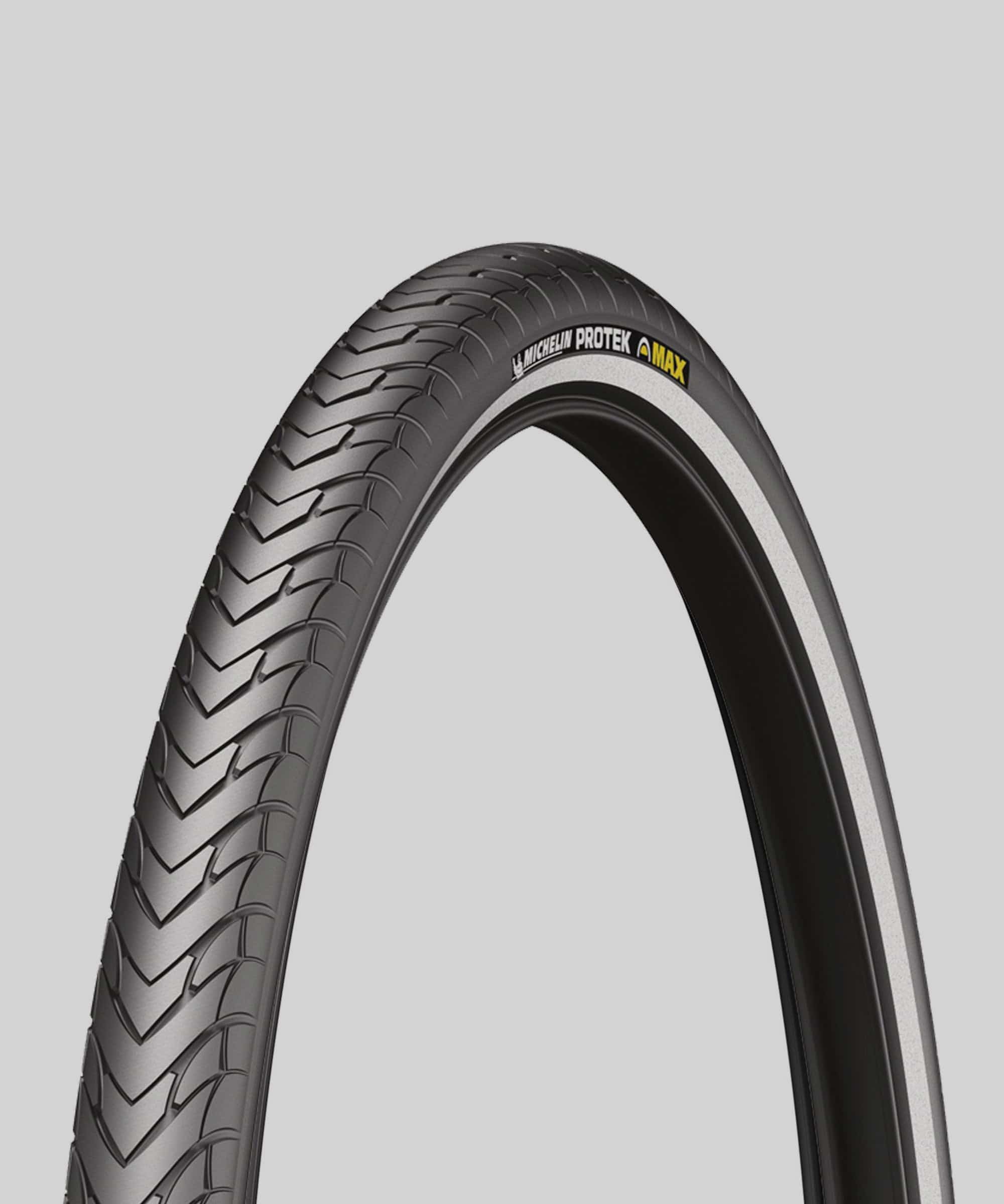 Michelin Protek Max all-terrain e-bike tire with durable, puncture-resistant rubber and rugged tread for versatile cycling.