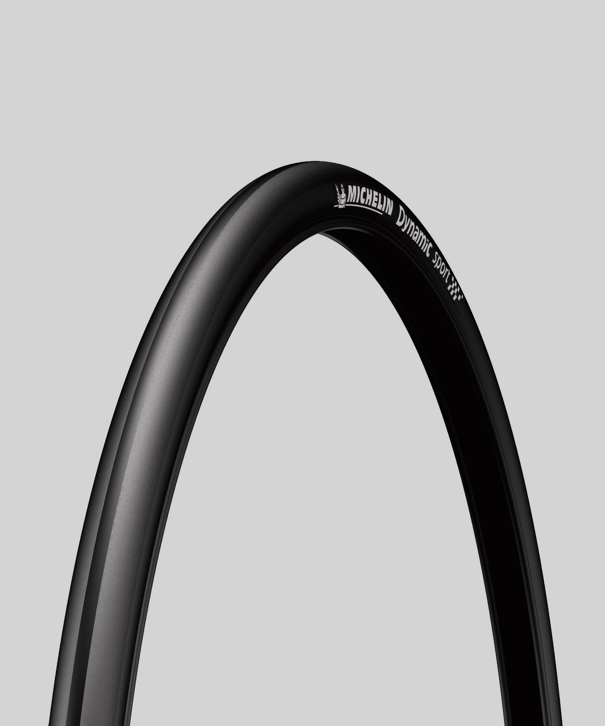 Michelin Dynamic Sport road bike tire for training and racing, durable cycling component with a sleek tread pattern.