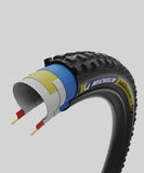 Michelin Wild Enduro MH Racing Line tubeless ready mountain bike tyre with knobby tread for off-road cycling.