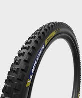 Michelin DH16 Racing Line downhill MTB tire tubeless-ready 27.5 and 29 inches with tread pattern for mountain biking.