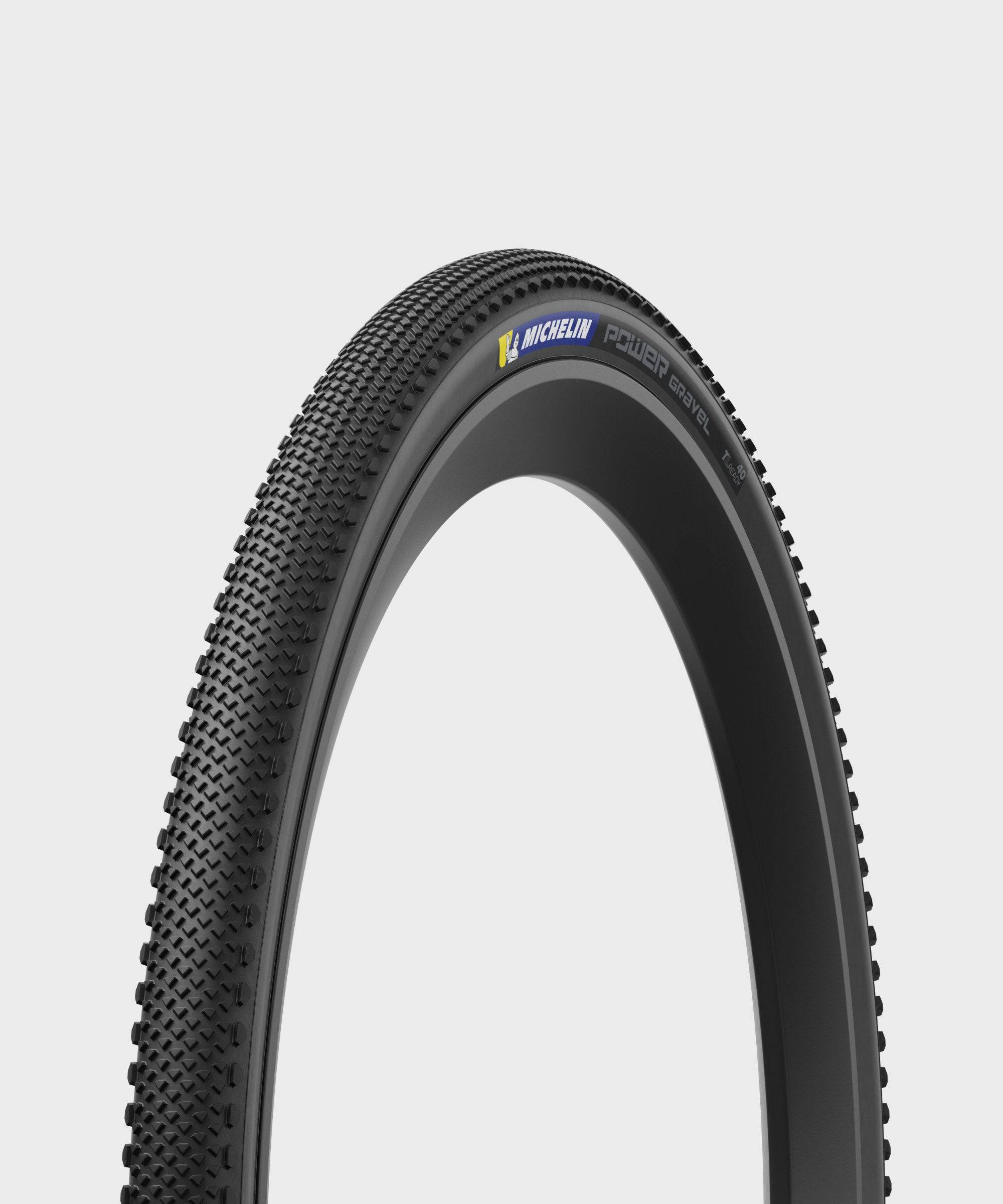 Michelin Power Gravel tubeless-ready tyre with bead and bead shield protection, designed for gravel bike components.