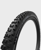 Michelin DH22 Racing Line downhill tubeless-ready mountain bike tyre on 27.5" or 29" wheel, with tread pattern suitable for downhill riding.