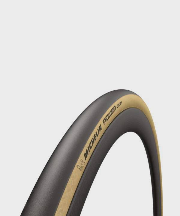 Michelin Power Cup tubular road racing bike tire with sleek black rubber and high-performance tread for racing conditions