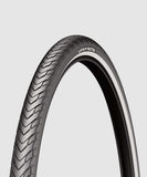 Michelin Protek bicycle tire for urban and E-bike use, featuring puncture resistance and durable rubber for reliable cycling.