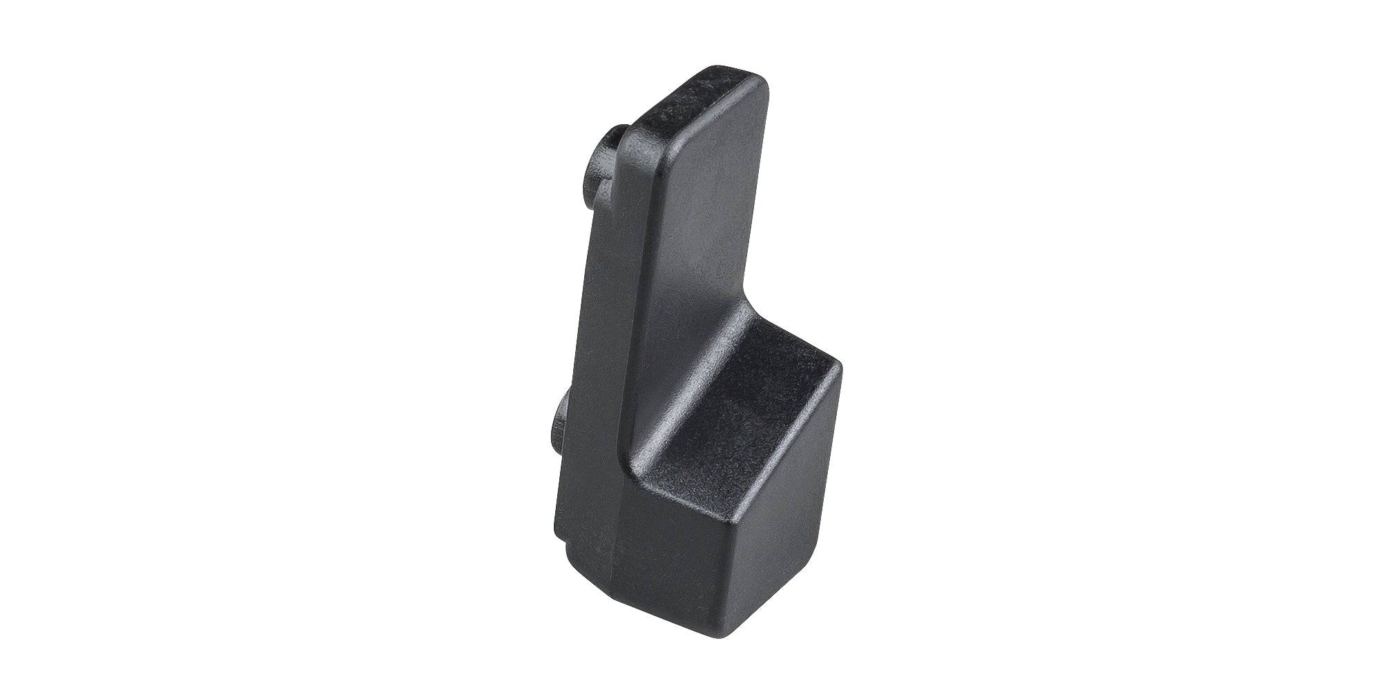 Trek 2018 Powerfly driveside chainguide tab in black for e-MTB frame support, mounted on bicycle frame.