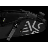Campagnolo EKAR 7 Gravel Bike Waterproof Saddle Bag attached to bike saddle, designed for cycling accessories and gear storage.