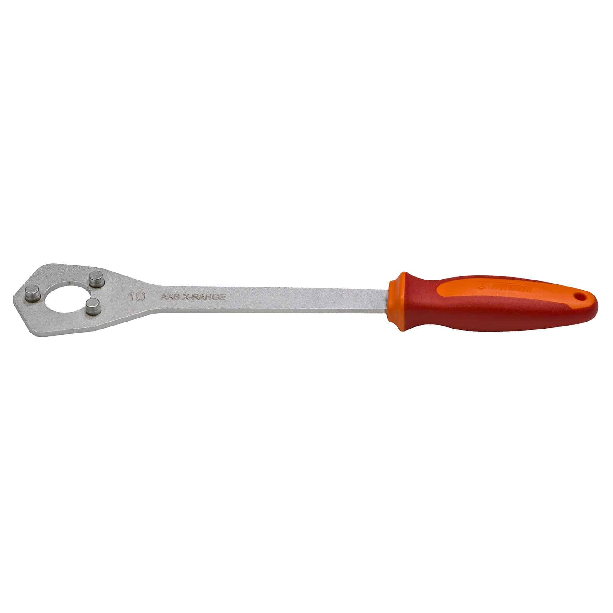 UNIOR cassette wrench for SRAM X-Range AXS RED, precision 10T sprocket tool for bike workshop maintenance and gear adjustments.
