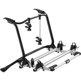 Thule WanderWay rear-mount 2-bike carrier attached to Volkswagen T6 van, showing the sturdy bike racks and mounting hardware.