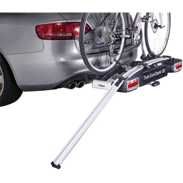 Thule 9152 towball carrier bike loading ramp accessory for compatible towball racks, showing the ramp and mounting hardware.