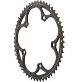 Campagnolo 52T 36 Evo C-Ring 11-speed chainring for road bikes, showcasing the black alloy component with engraved branding.