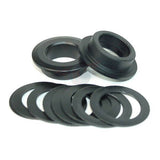 Wheels Manufacturing 386Evo to 24mm crank spindle shims for Shimano HollowTech-II components, metal spacers for bike crank compatibility.