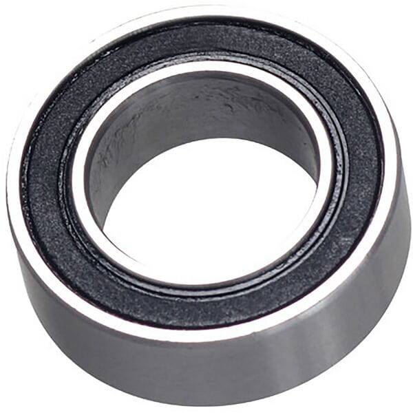 M Part 63801 2RS bicycle hub cartridge bearing with ABEC-3 tolerance, showing its compact 12x21x7 size and rubber seals.