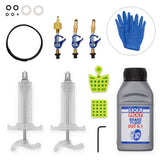 Bleedkit SRAM Workshop DOT 5.1 brake fluid kit with components for hydraulic brake maintenance, including fluid bottles and tools.