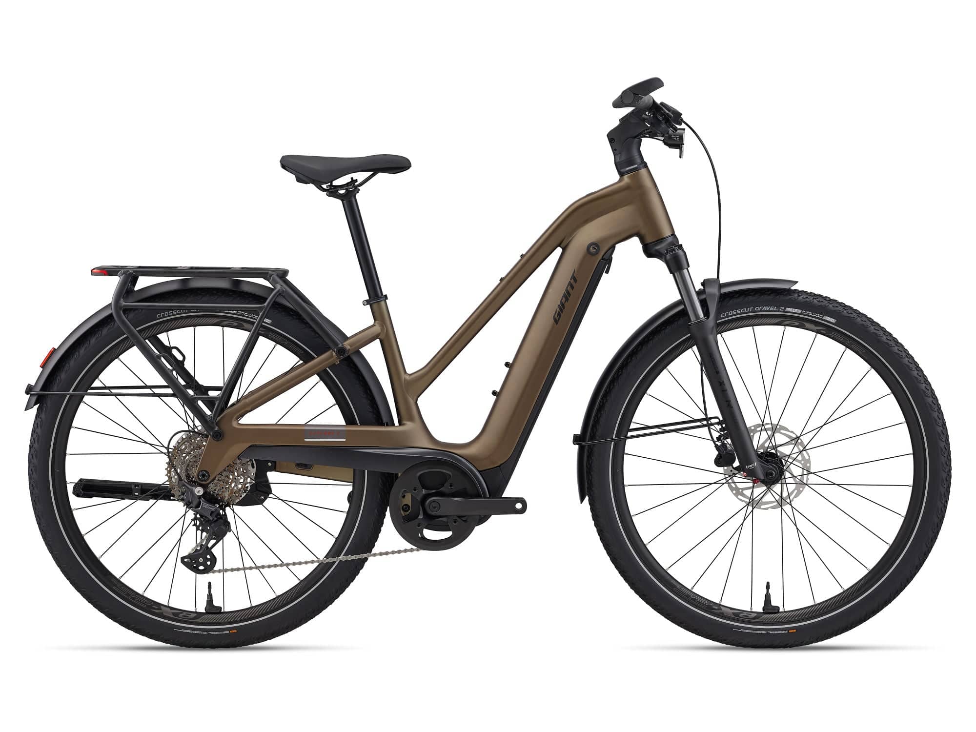 Giant Explore E+ 3 Stagger MY26 e-hybrid bike with integrated 625Wh EnergyPak battery, shown with frame and wheels.