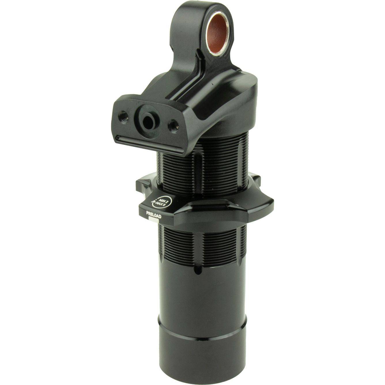 Sram Rockshox rear shock eyelet assembly for Super Deluxe Coil and Ultimate models, showing metal components and mounting details.