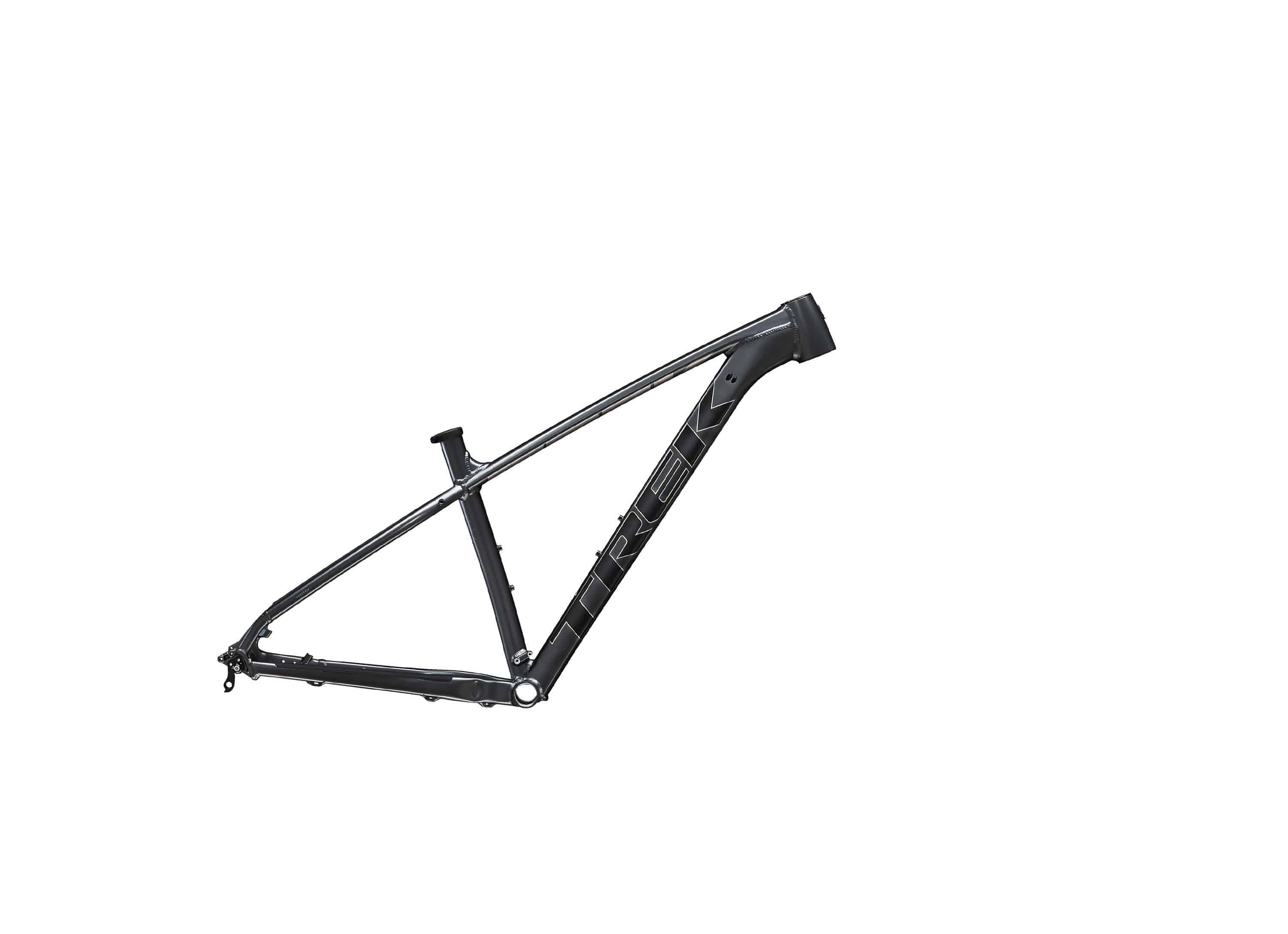 Trek X-Caliber mountain bike frameset with internal cable routing and rear rack mounts, designed for off-road cycling.