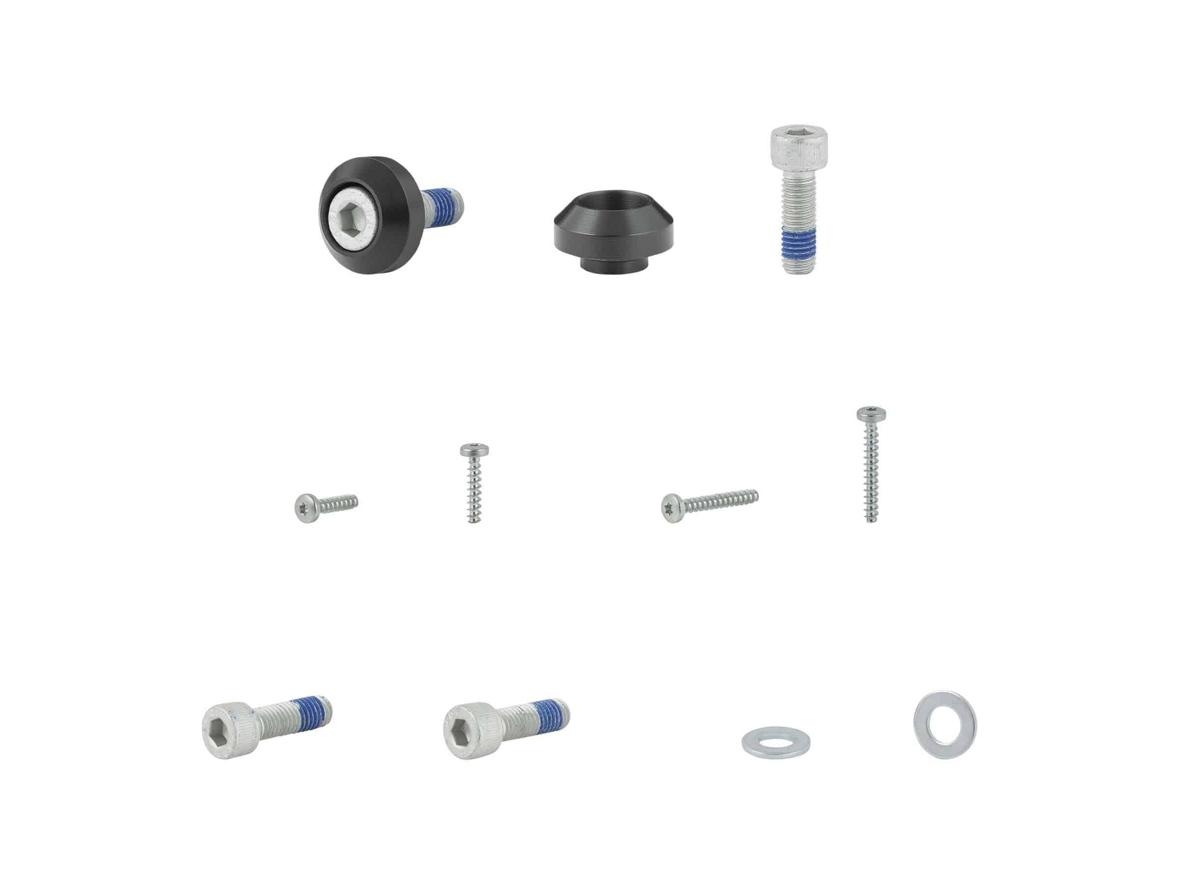 Trek Fetch+ 4 child bike seat mounting knob in black, close-up view showing secure attachment component for bike accessories.