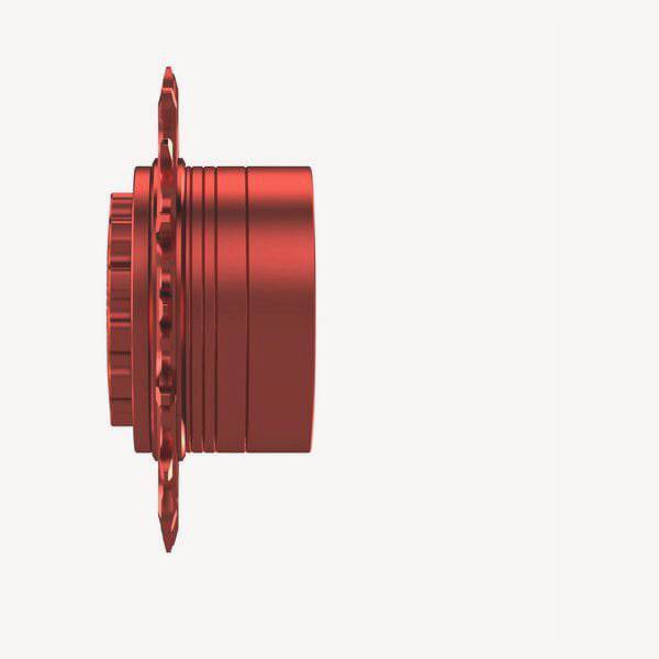 Wheels Manufacturing Solo-Spline 18T single speed conversion kit for Shimano Micro Spline hubs, red color, components.