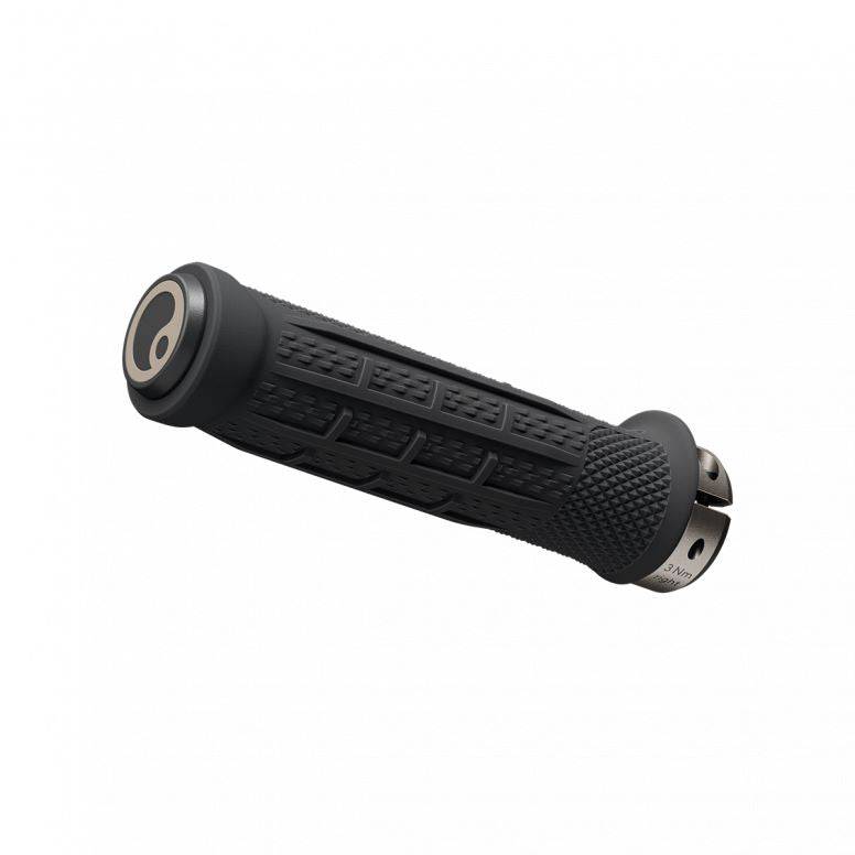 Ergon GDH Team Edition black grips for gravity and downhill biking, showing ergonomic design and textured surface.