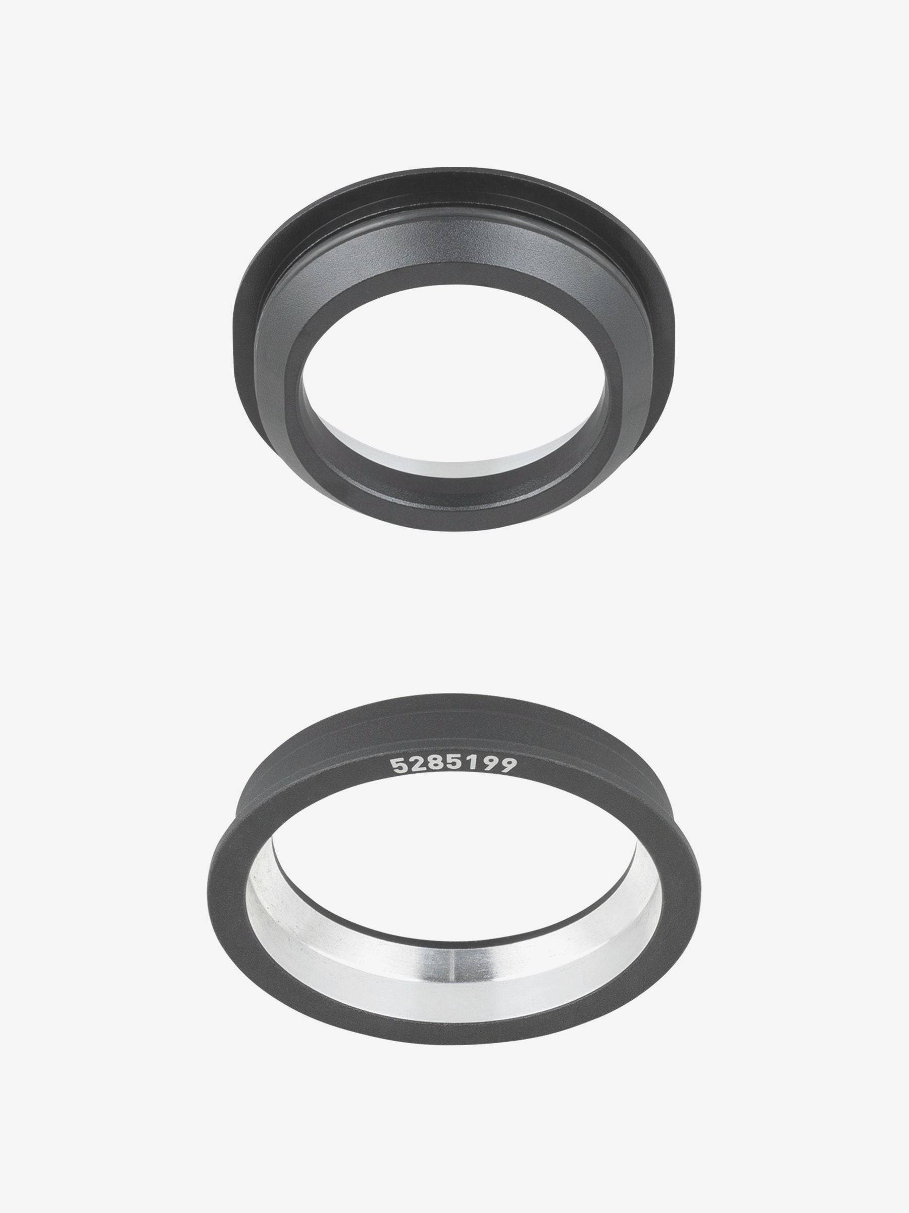 Trek Fuel EX 2023 black fixed angle headset cups for 0-degree alignment, bike component replacement, close-up view.