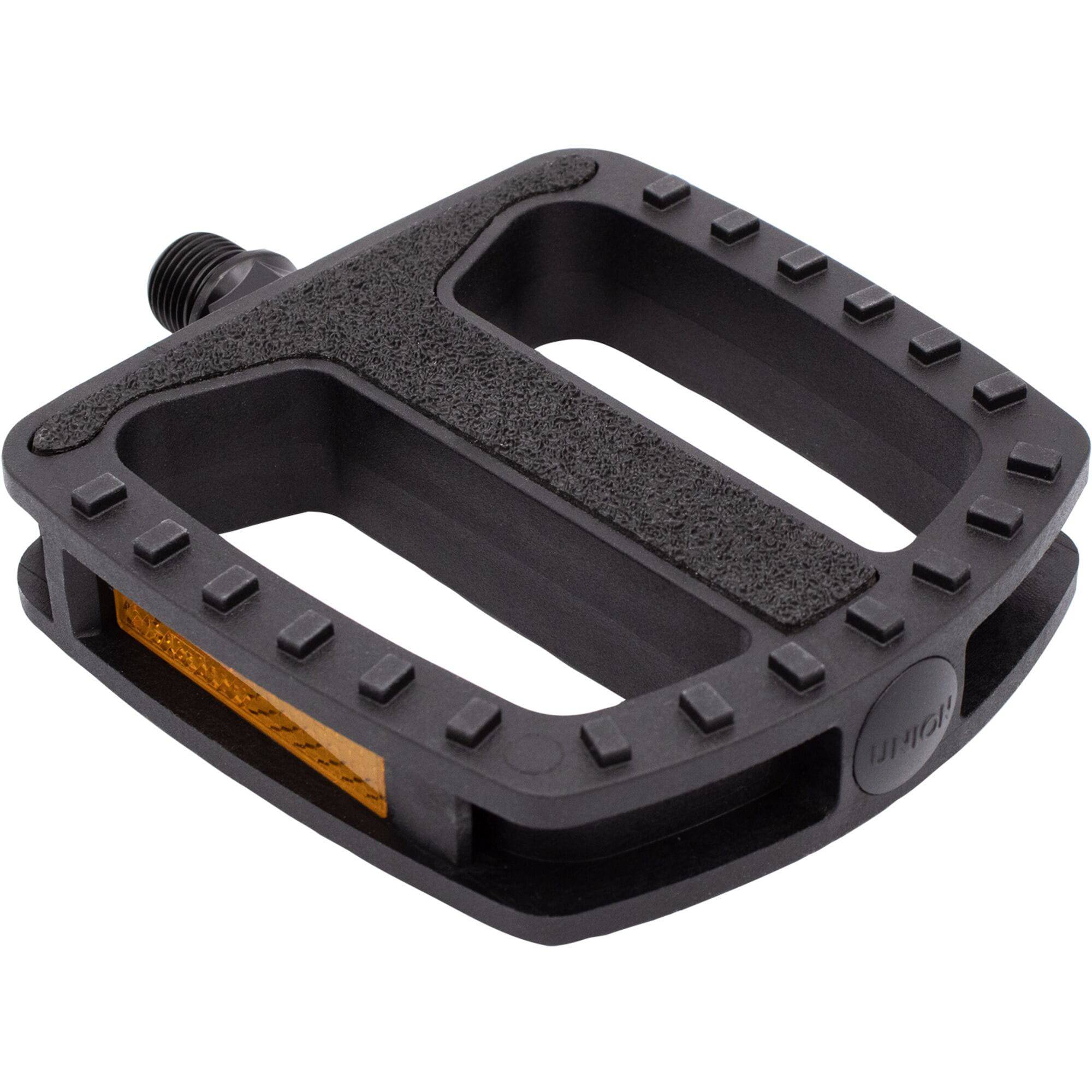 M Part SANDBLOCK© e-bike pedal with anti-slip grip and reflector, designed for MTB and urban riding, showing textured pedal surface