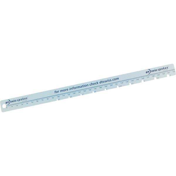 DT Swiss Proline Spoke Ruler for accurate measurement of spoke length and diameter in workshop settings.