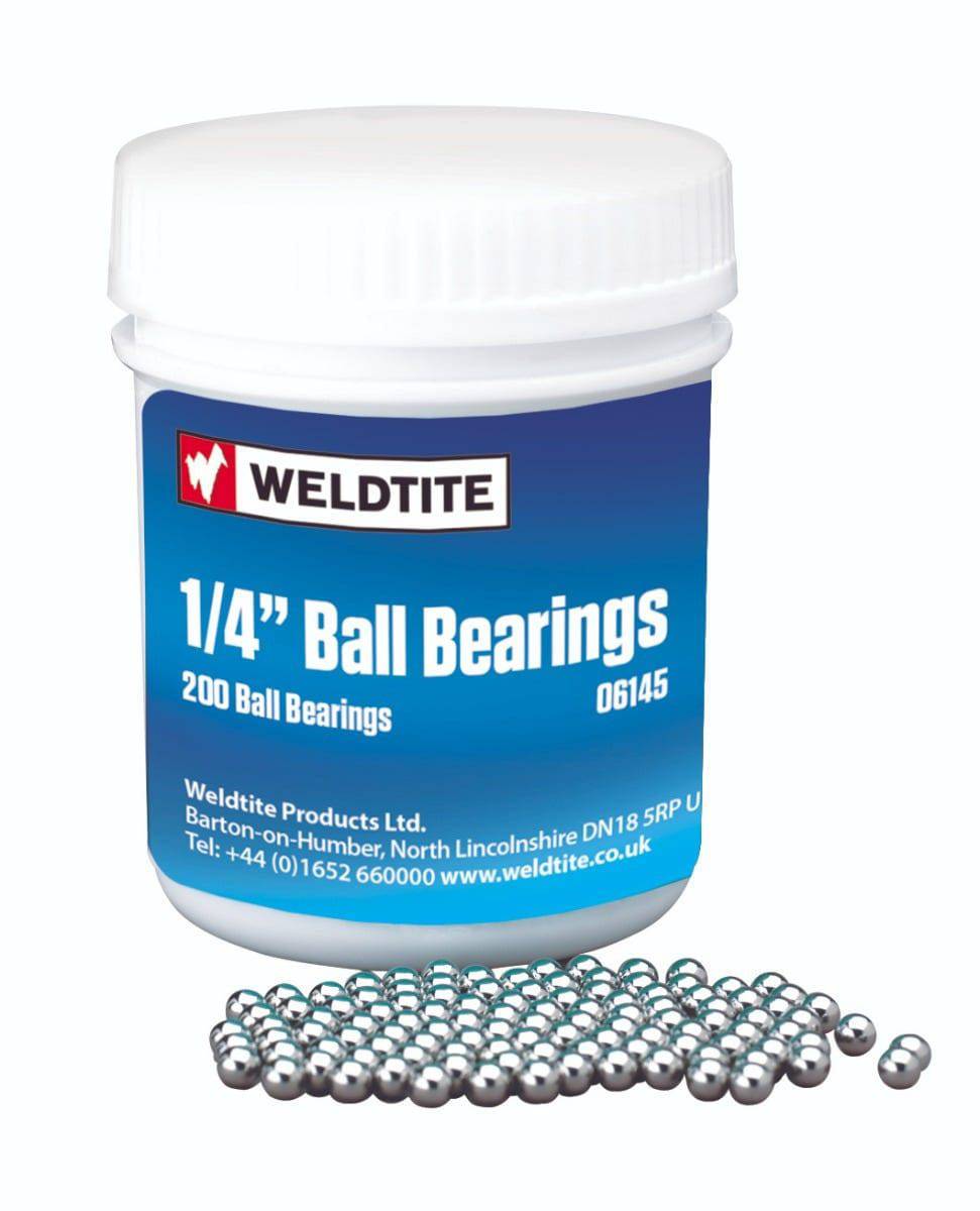Weldtite 1/4 British Made Case Hardened Bearings (200pcs): 1/4" | Swinnerton Cycles