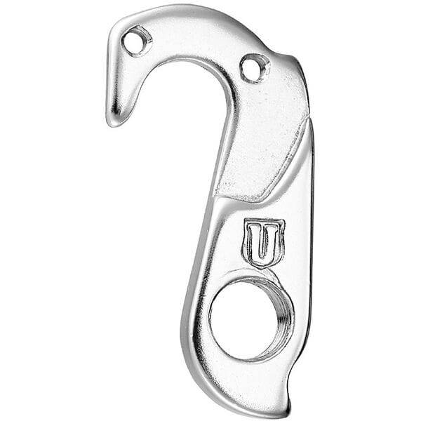 Silver anodised M Part gear hanger for Cervelo bikes, replacement component, designed for bike gear shifting and maintenance.