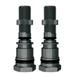 Pair of SKS Airspy replacement Schrader valves for bike pumps, durable cycling accessories, shown in close-up image.