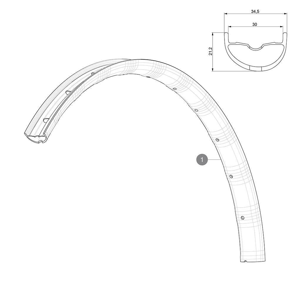 Mavic Deemax Elite 29-inch mountain bike rear rim, tubeless compatible, designed for durable off-road cycling.