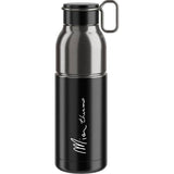 Elite Mia Thermo stainless steel vacuum bottle, 550ml black and silver, showing the sleek design and durable construction.
