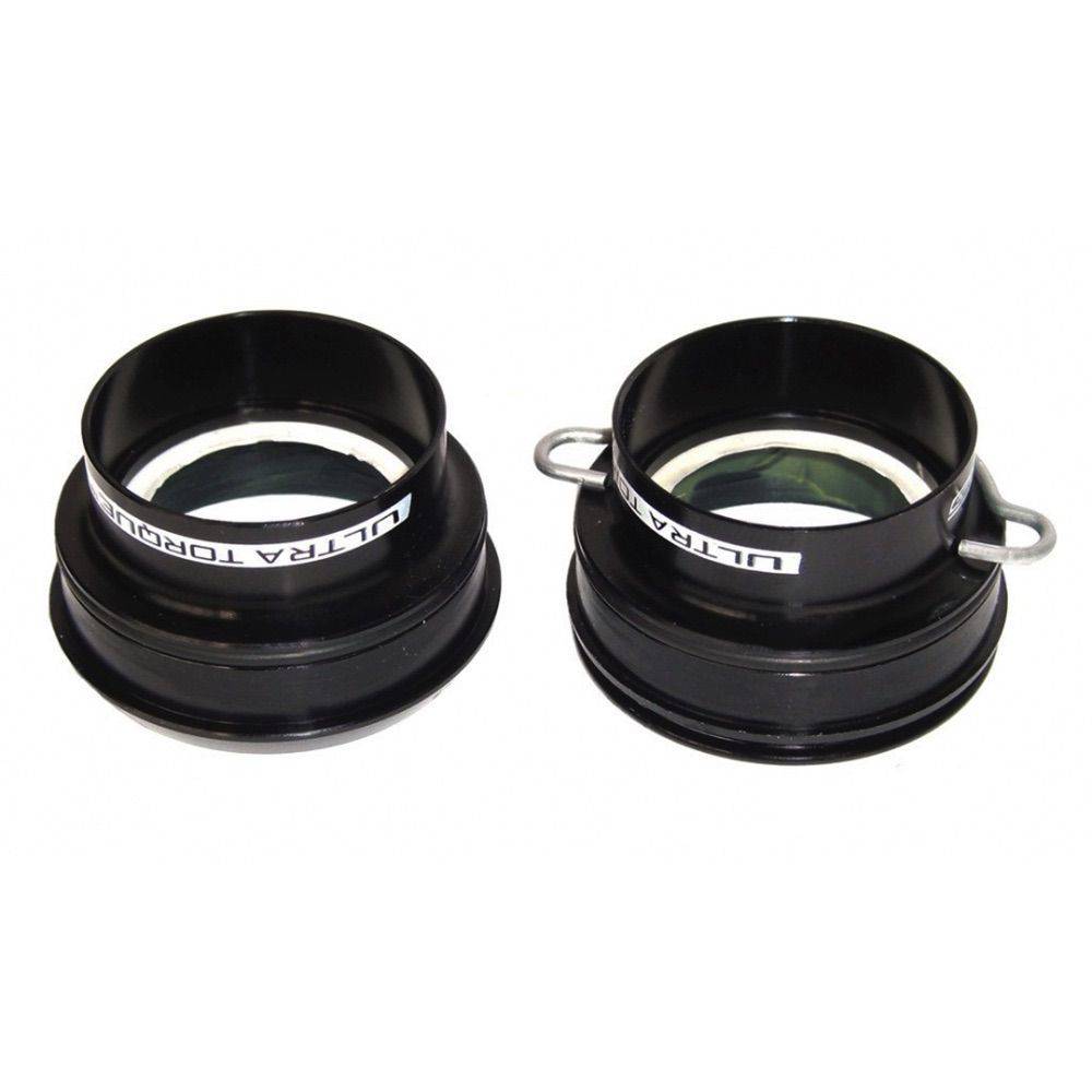 Campagnolo IC15-UT386 press fit bottom bracket cups for Ultra-Torque components, showing the black metal cups with branding details.