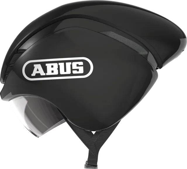ABUS GameChanger triathlon helmet with aerodynamic design for cycling, time trials, and track racing, shown from the side.