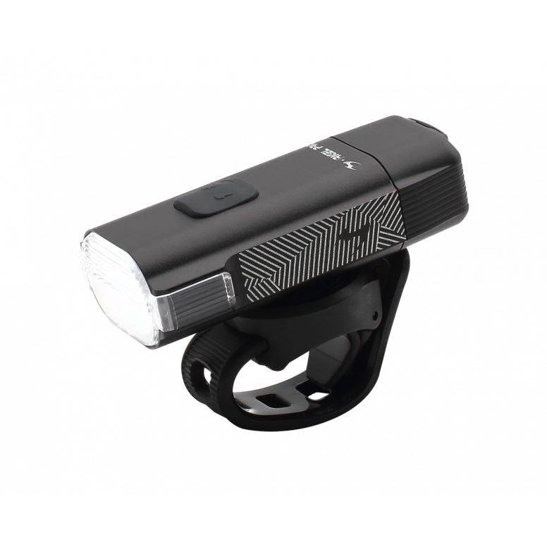 Black Moon Sport Rigel Pro 1000lm front bike light with Garmin quick release mounted on a bike handlebar.