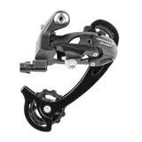 MicroSHIFT Marvo 9-speed long cage rear derailleur for MTB and trekking bikes, showing the black component with mounting hardware.