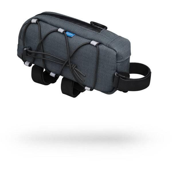 PRO Discover waterproof top tube bike bag with reflective elements and cable exit, 0.75L capacity, designed for cycling accessories.