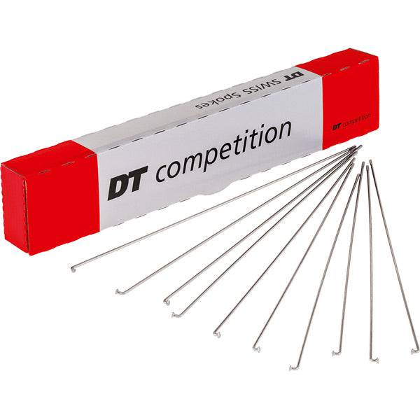 Box of 100 DT Swiss Competition Silver Spokes, 14/15G, 2/1.8mm, 291mm length, bicycle wheel components