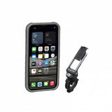 Topeak RideCase for iPhone 13 Pro, durable bike phone mount with adjustable stand, secure grip, and easy access during rides.