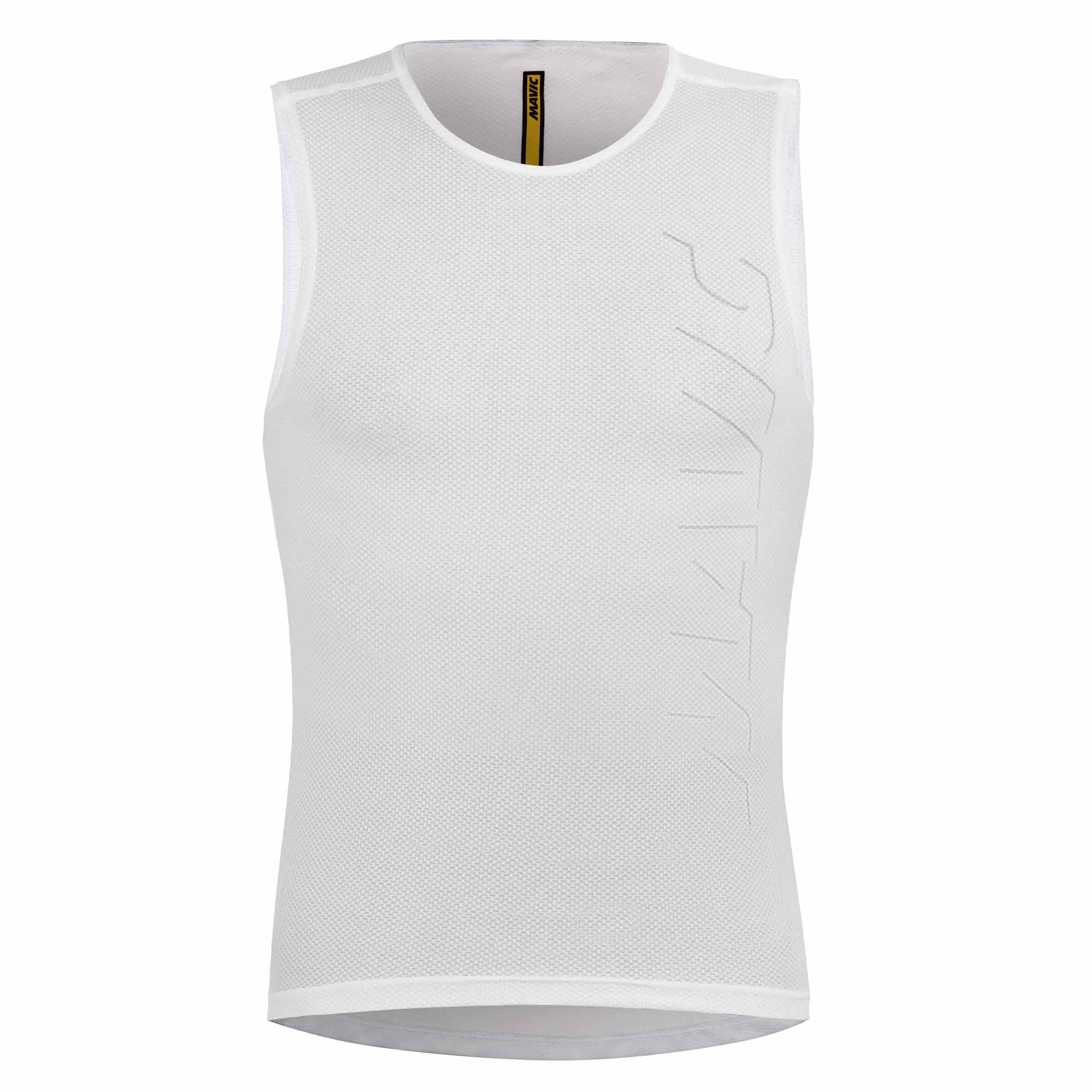 Mavic Hot Ride+ SL sleeveless cycling base layer with breathable mesh fabric for moisture-wicking and comfort during rides.